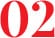 Stylized red "02" on white background