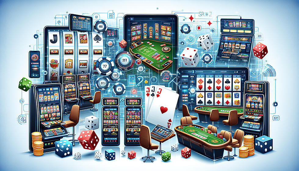Online casino games with cards and dice.