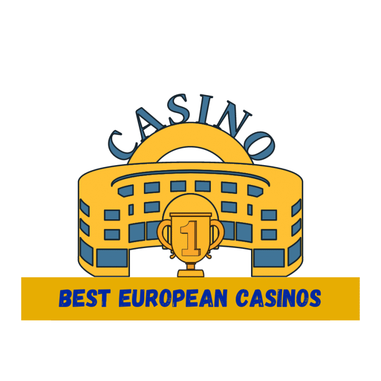 Best European Casinos logo with trophy illustration.