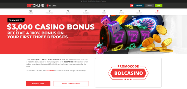 Online casino bonus promotion with promo code.