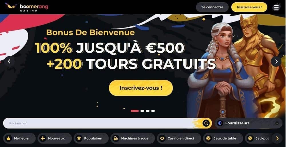 Casino welcome bonus offer and characters.