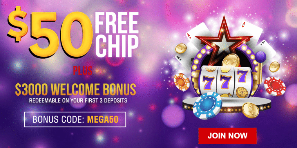 Casino promotion with bonus offer details.