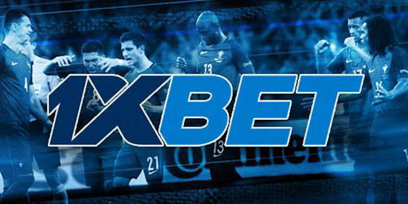 1XBET sports betting promotional image with players and odds.