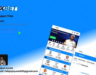 Sports betting app interface on blue background.